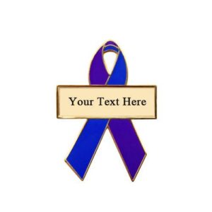 Personalized cause purple and blue personalized enamel ribbon pins Fentanyl Abuse Overdose Inflammatory Arthritis Mixed Connective Tissue Disease MCTD Preeclampsia Rheumatoid Arthritis RA