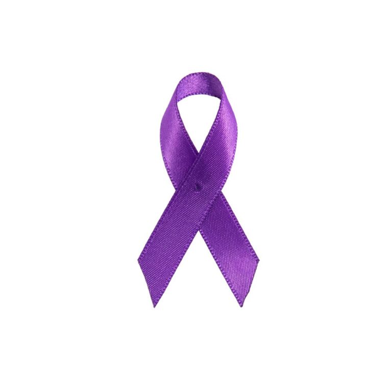 Personalized cause purple fabric ribbons Cancer Survivors Colitis International Overdose Awareness Day Lupus Systemic Lupus Erythematosus SLE Lupus