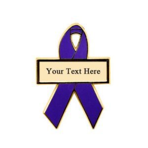 Personalized cause purple personalized enamel ribbon pins Cancer Survivors Colitis Overdose Awareness Day Lupus SLE Lupus Lewy Body Dementia Pancreatic Cancer Relay for Life Sjogrens Syndrome Vitiligo