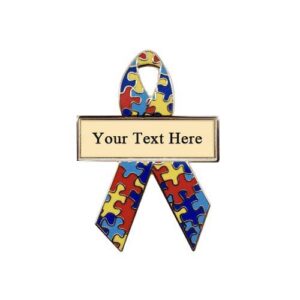 Personalized cause puzzle personalized enamel ribbon pins Aspergers Syndrome Autism Spectrum Disorders