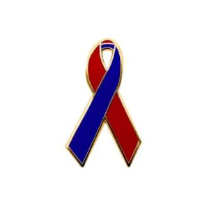 Personalized cause red and blue enamel ribbon pins Congenital Heart Block Congenital Heart Defects Congenital Heart Diseases Hypoplastic Left Heart Syndrome Hypoplastic Right Heart Syndrome