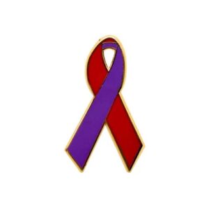 Personalized cause red and purple enamel ribbon pins Chronic Migraine Desmoplastic Small Round Cell Tumor Lupus Vasculitis