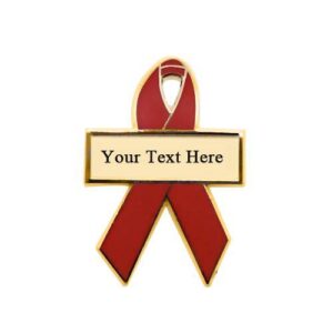 Personalized cause red personalized enamel ribbon pins Addiction Bleeding Disorders Heart Disease Hemophilia HIV Hypertension MADD Mothers Against Drunk Driving Stroke Von Willebrand Disease Womens Heart Health