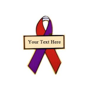 Personalized cause red white and purple personalized enamel ribbon pins Raynauds Phenomenon Raynauds Syndrome