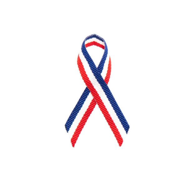 Personalized cause red white and blue fabric awareness ribbons Fireworks Safety Military Troop Support Patriotism Remembering 9 11 Remembering September 11 2001