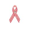 Personalized cause red white fabric Ribbons Aplastic Anemia Deep Vein Thrombosis DVT Head Neck Cancer Lip Oral Cavity Cancer Mouth Cancer