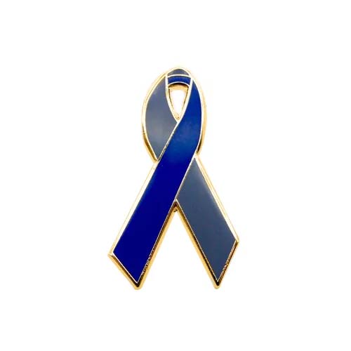 Personalized cause silver and blue enamel ribbon pins Brachial Plexus Injuries Fetal Alcohol Spectrum Disorders Fetal Alcohol Syndrome