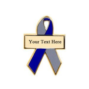 Personalized cause silver and blue personalized enamel ribbon pins Brachial Plexus Injuries Fetal Alcohol Spectrum Disorders Fetal Alcohol Syndrome