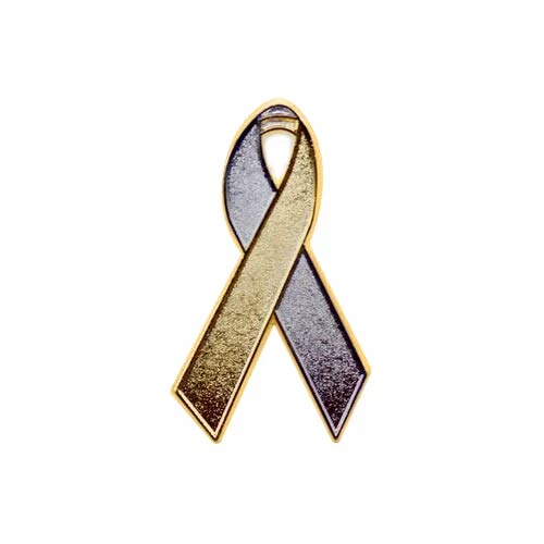 Personalized cause silver and gold enamel ribbon pins Deafness Hearing Disorders Hearing Impairment Hearing Loss Tinnitus