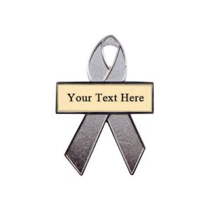 Personalized cause silver personalized enamel ribbon pins Brain Disabilities Disabled Children Dyslexia Limb Loss Parkinsons Disease Schizophrenia