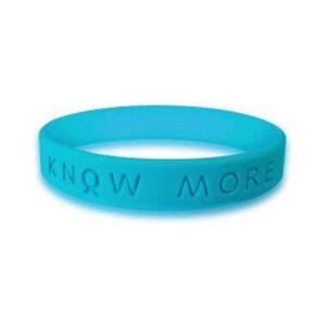 Personalized cause teal KNOW MORE awareness wristband Anxiety Disorders Gynecological Cancer OCD Ovarian Cancer Panic Disorder Polycystic Kidney Disease Scleroderma Women Murdered by Domestic Violence