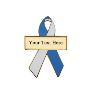 Personalized cause teal and white personalized enamel ribbon pins Cervical Cancer