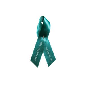 Personalized cause teal fabric personalized Ribbons Anxiety Disorders Gynecological Cancer Obsessive Compulsive Disorder OCD Ovarian Cancer Panic Disorder