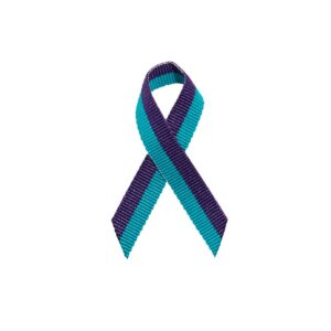 Personalized cause teal purple fabric Ribbons Domestic Violence Sexual Assault End Violence Against Women