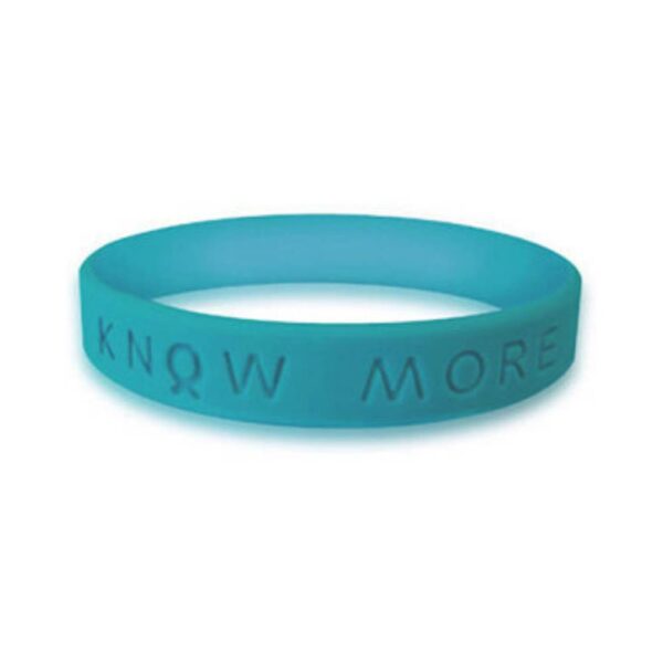 Personalized cause turquoise KNOW MORE wristband Addiction Recovery Autoimmune Dysautonomia