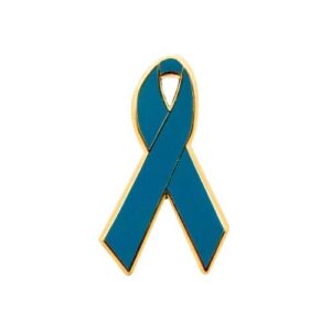 Personalized cause turquoise enamel ribbon pins Addiction Recovery Autoimmune Dysautonomia