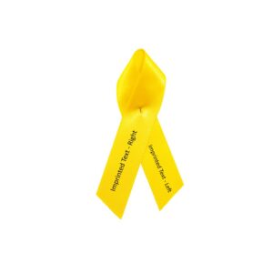 Personalized cause yellow personalized fabric ribbon pins Bone Cancer Endometriosis Refugees Welcome Spina Bifida