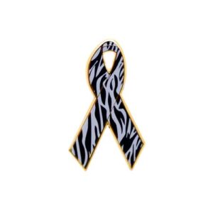 Personalized cause zebra enamel ribbon pins Carcinoid Cancer Ehlers Danlos Syndrome Rare Diseases